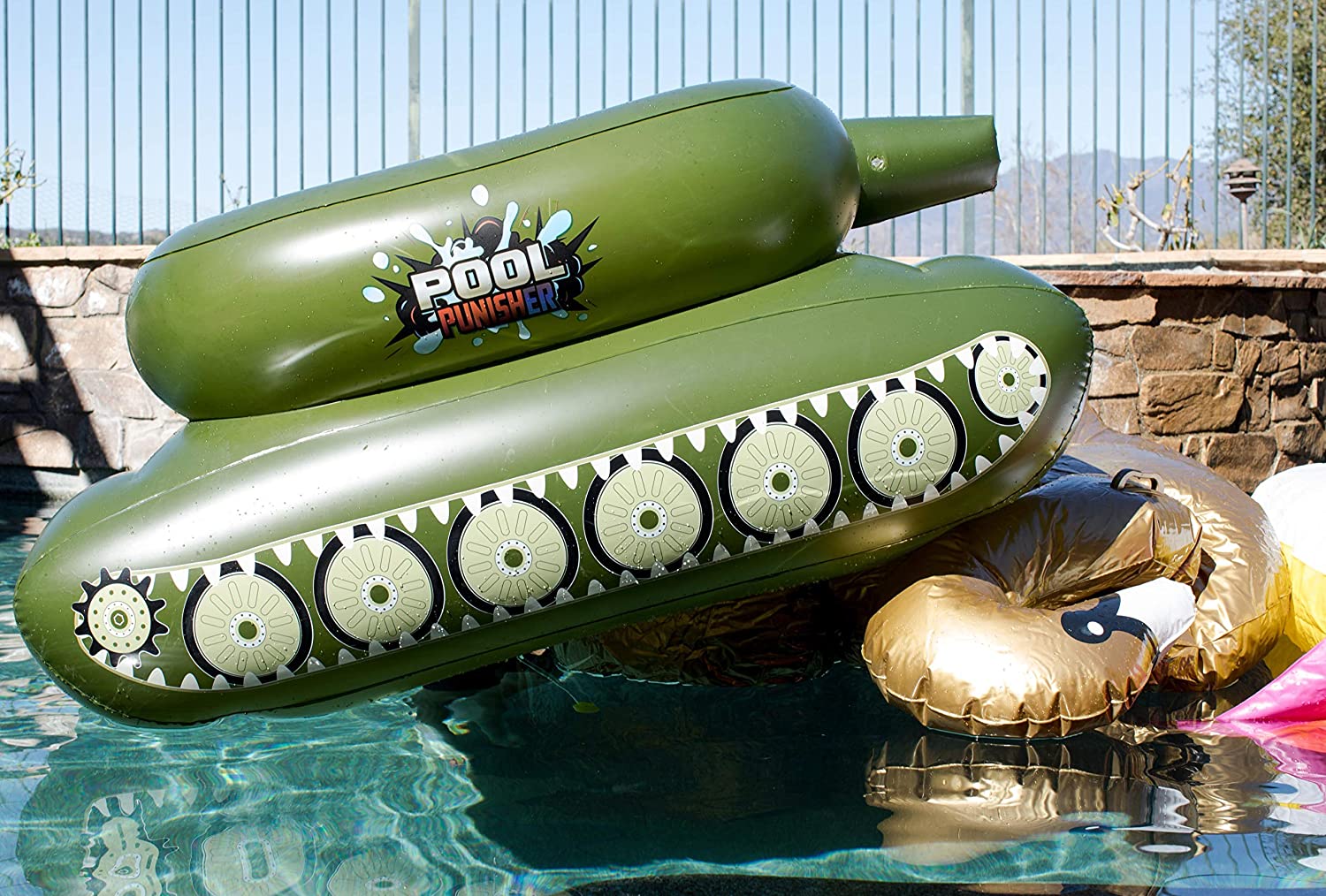 Inflatable Tank Shaped Pool Float - Pool Punisher