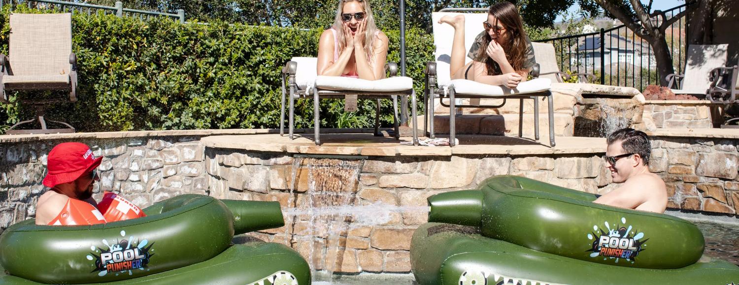 Inflatable Tank Shaped Pool Float - Pool Punisher