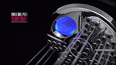 Delta Faucet Temp2O Temperature Gauge Shower Head - GIF