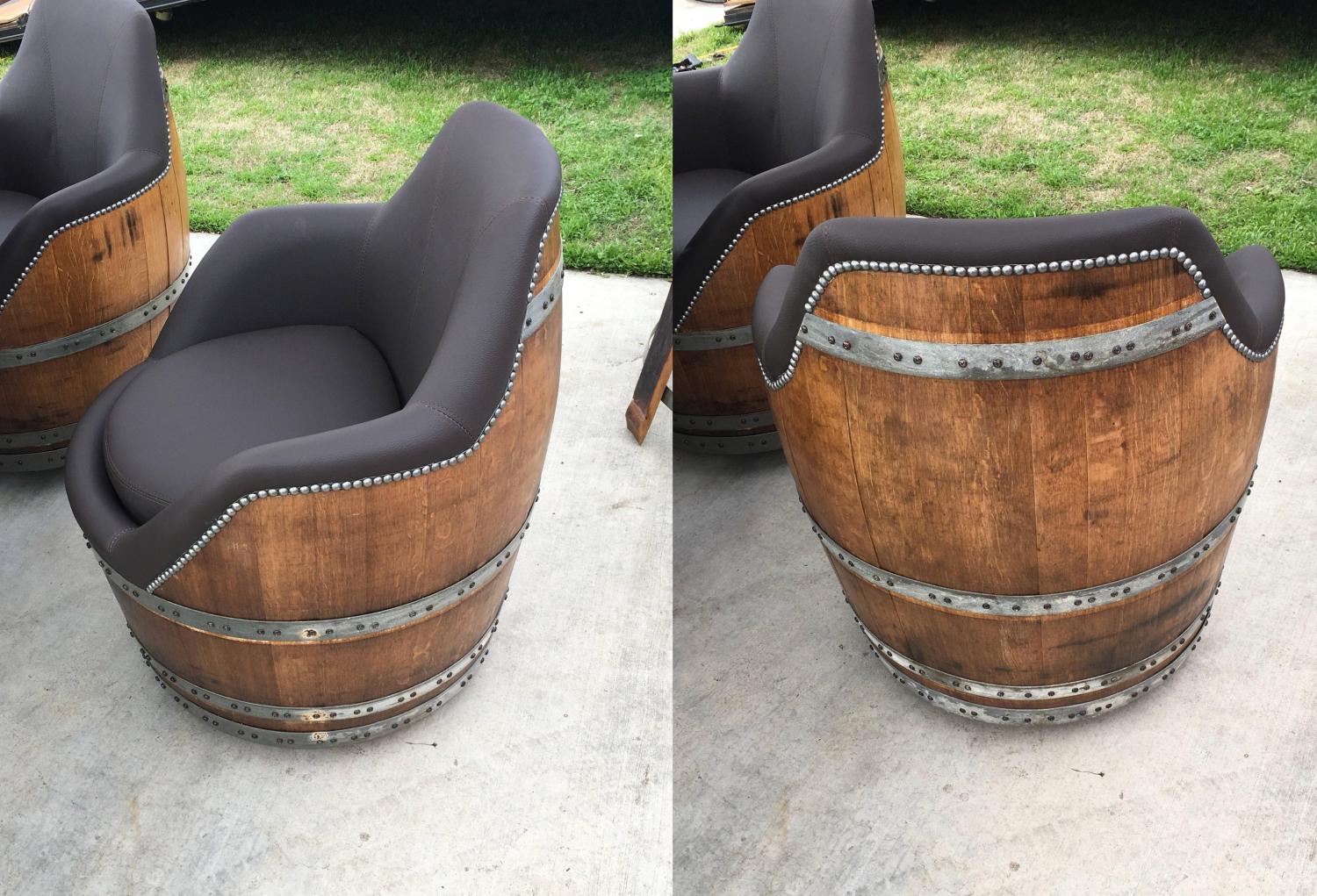 Tequila Barrel Bar Stools - Whiskey/Wine Barrel Bar Stools With Barrel seat back