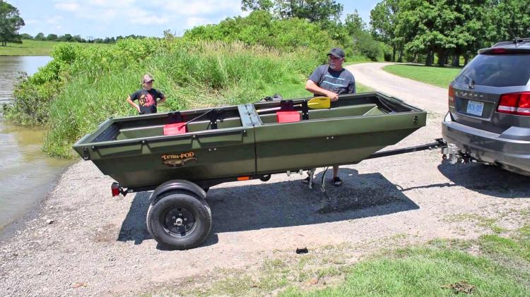 TetraPOD Storage Trailer That Converts Into a Boat - Hauling trailer jon boat combo - ATV Boat