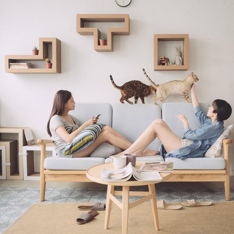 Katris Modular Cat Shelves - Tetris Shaped Cat Blocks - Tetris Cat Toy