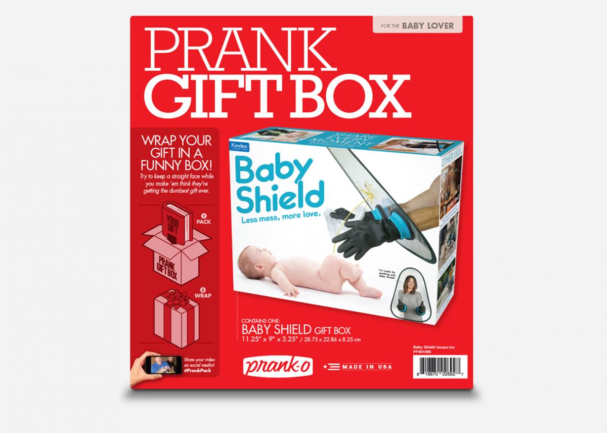 Baby Shield Prank Box - Funny Bubble-boy laboratory rubber arms protect you from baby messes