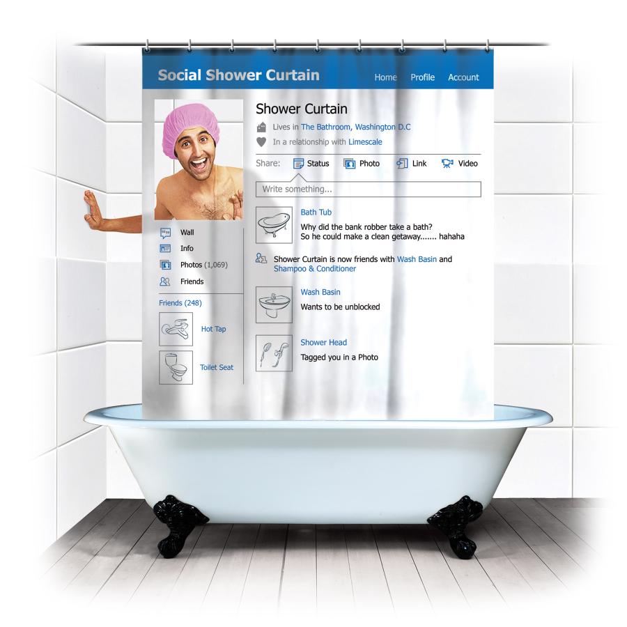 Facebook profile shower curtain