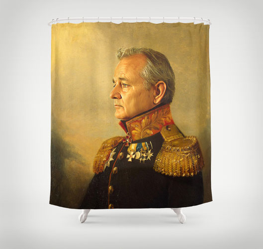 Bill Murray as a war general shower curtain