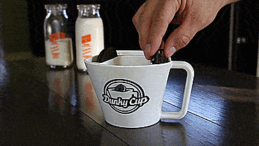Dunky Cup - Mug holds cookies for milk dunking - Cookie dunking mug