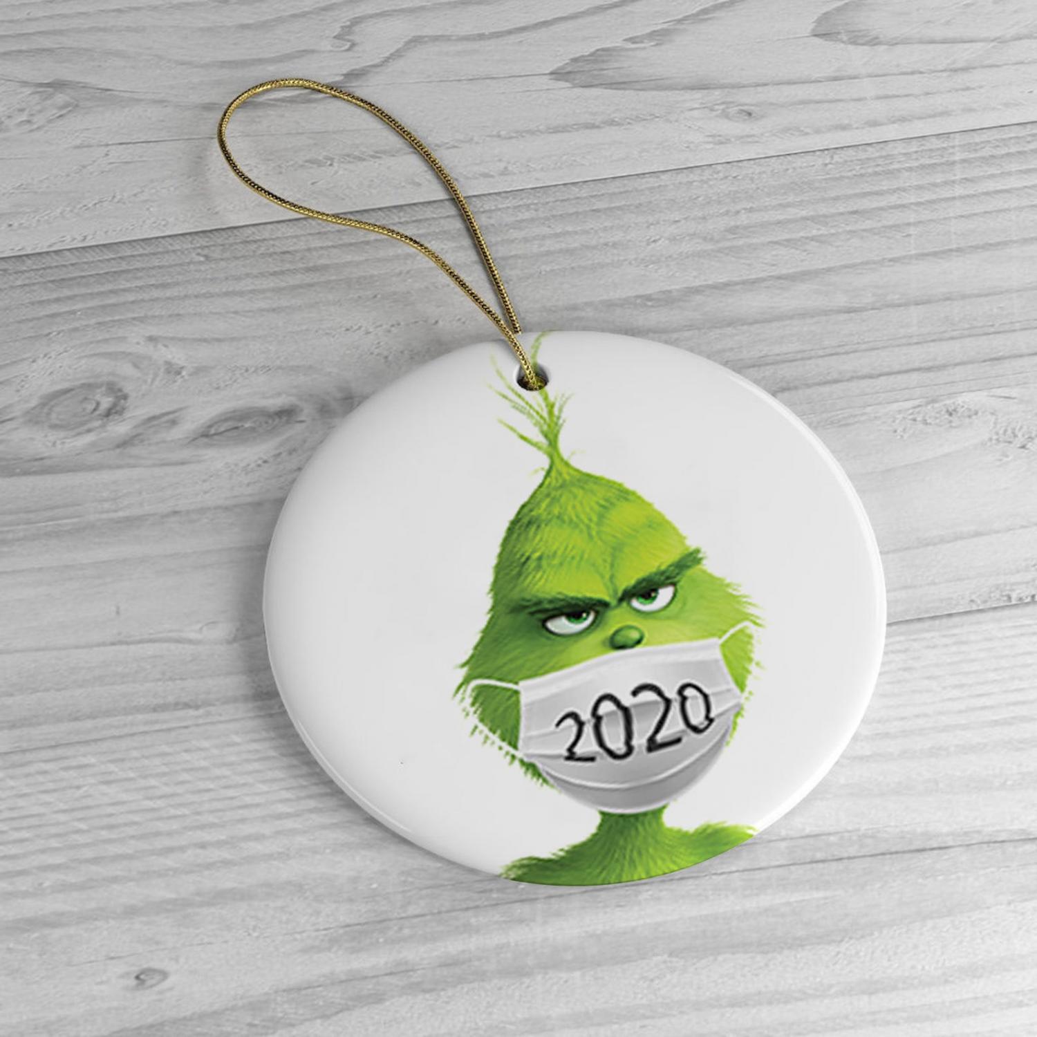 The Grinch In a Facemask 2020 Christmas Ornament The Grinch In a Facemask 2020 Christmas Ornament