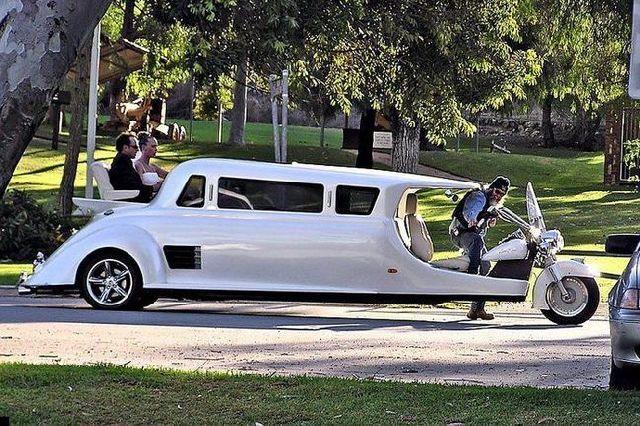 LimoBike Harley Davidson Motorcycle Limousine Hybrid Vehicle - Motorcycle party bus