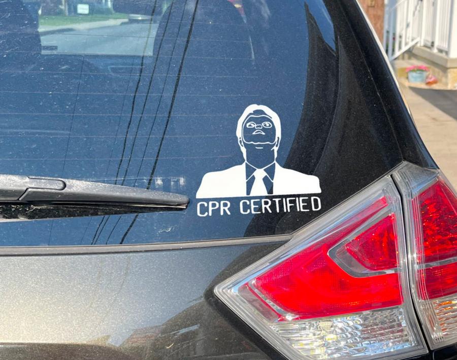 The Office CPR certified Dwight car decal