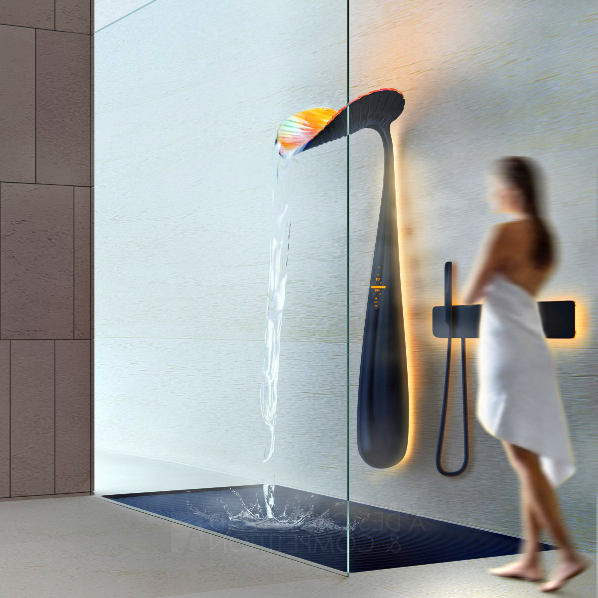 Ora Leaf-Shaped Shower Panel - Unique design shower panel saves water