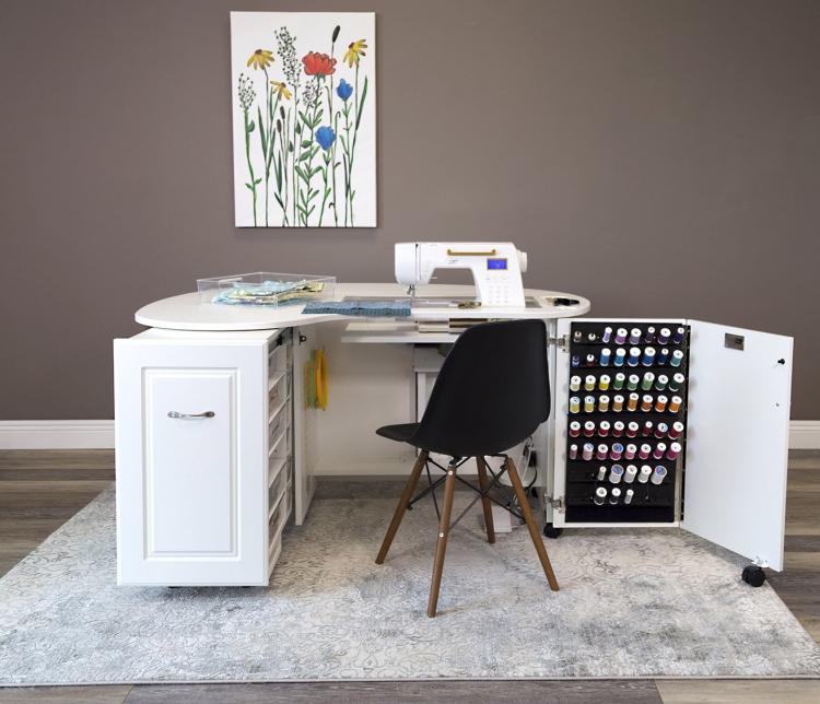  The Original Scrapbox - Incredible Fold-away Crafting Stations - Hidden cabinet crafting area with fold out table