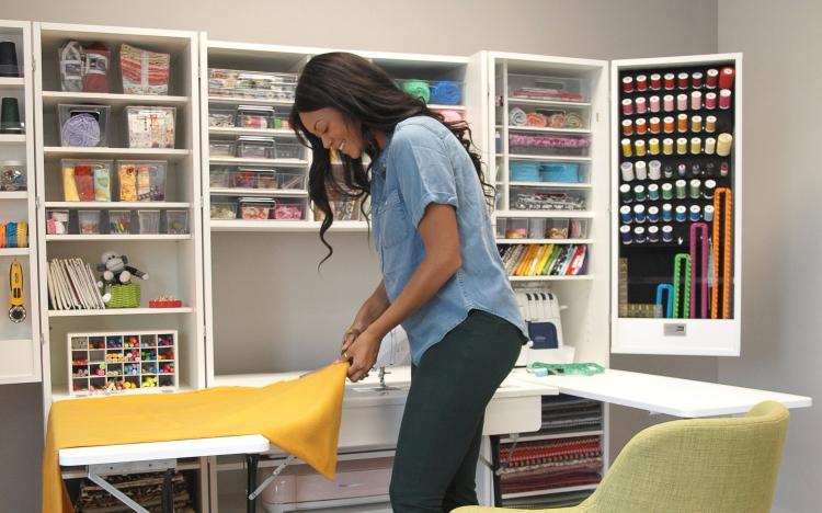  The Original Scrapbox - Incredible Fold-away Crafting Stations - Hidden cabinet crafting area with fold out table