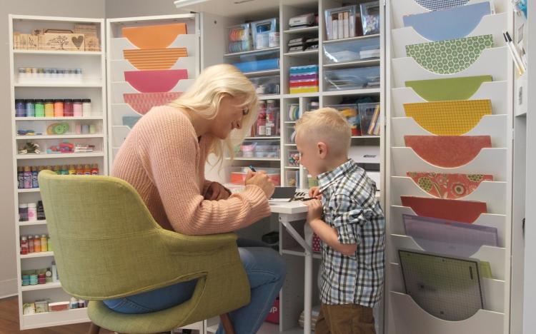  The Original Scrapbox - Incredible Fold-away Crafting Stations - Hidden cabinet crafting area with fold out table
