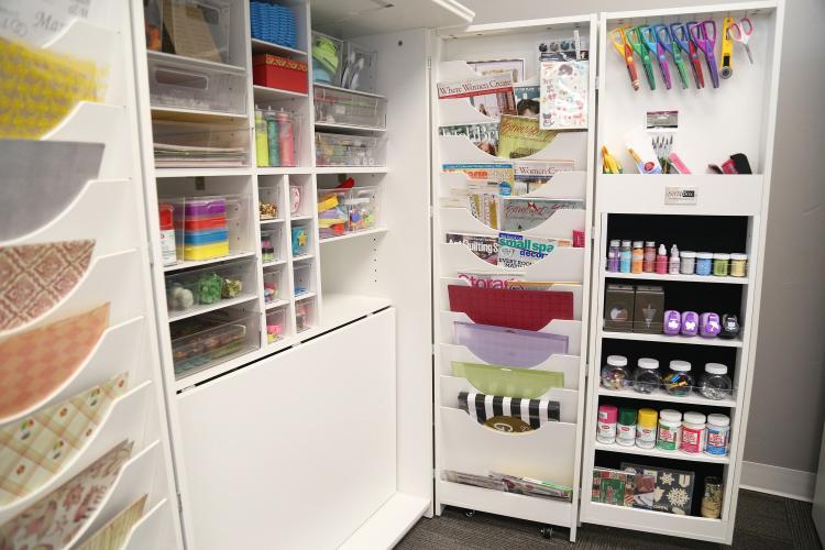 The Original Scrapbox - Incredible Fold-away Crafting Stations - Hidden cabinet crafting area with fold out table