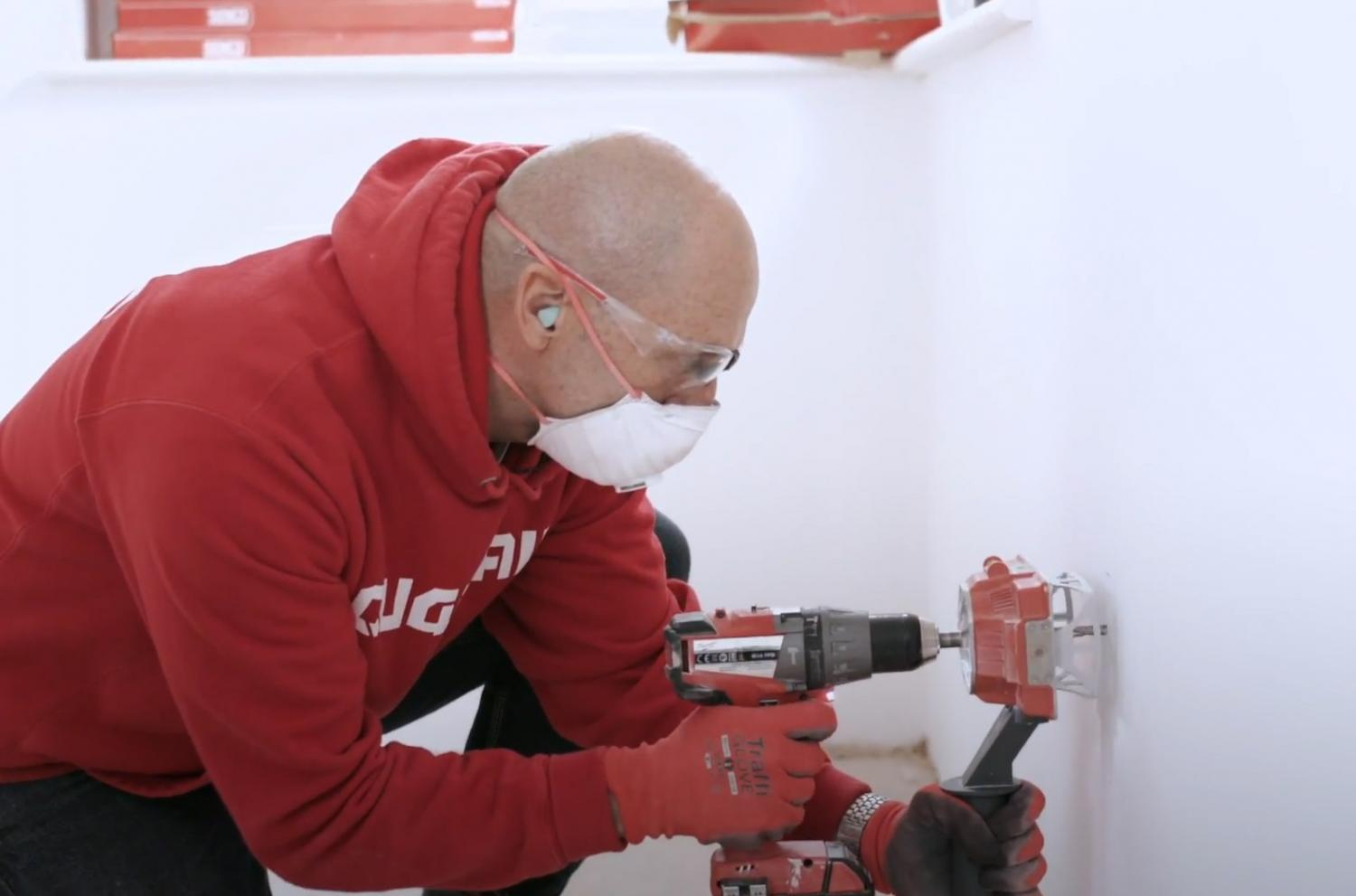 Quadsaw Square Saw Drill Attachment - Quadsaw automatic square drywall saw cuts perfect outlet holes 