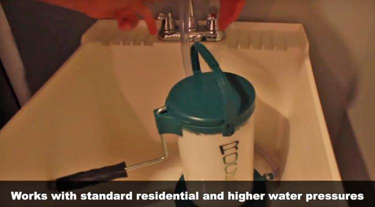 The Rocket Paint Roller Cleaner - Automatic paint roller cleaner attaches to garden hose