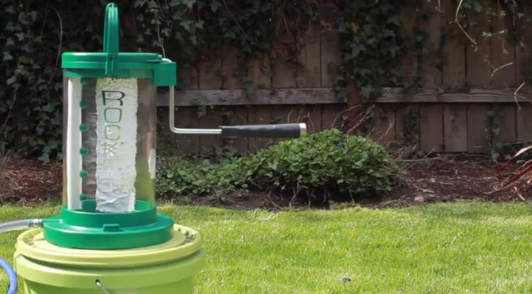The Rocket Paint Roller Cleaner - Automatic paint roller cleaner attaches to garden hose