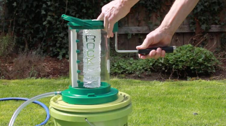 The Rocket Paint Roller Cleaner - Automatic paint roller cleaner attaches to garden hose