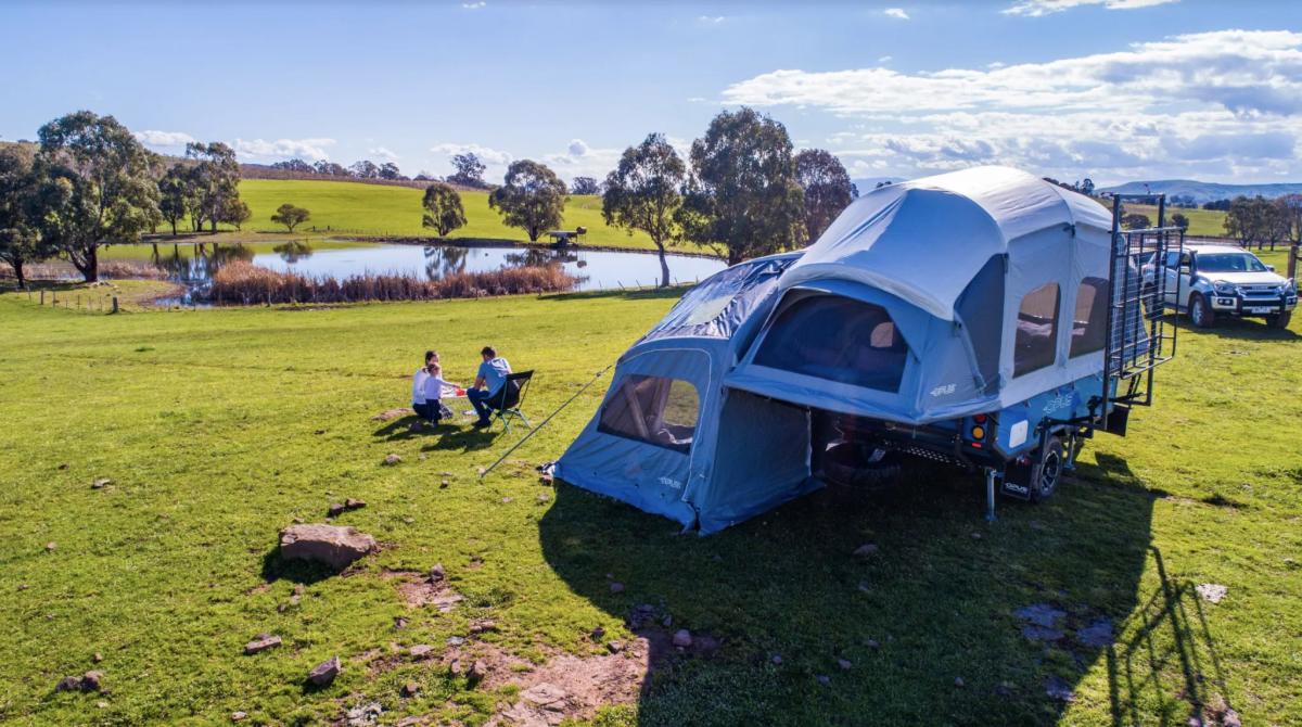 Air-Opus Self-Inflating Camping Trailer - Automatic pop-up camper with kitchen