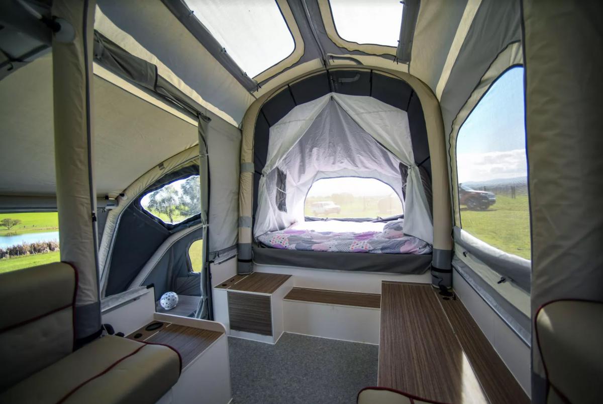 Air-Opus Self-Inflating Camping Trailer - Automatic pop-up camper with kitchen