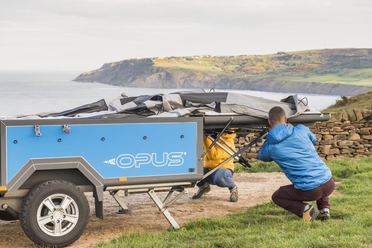 Air-Opus Self-Inflating Camping Trailer - Automatic pop-up camper with kitchen