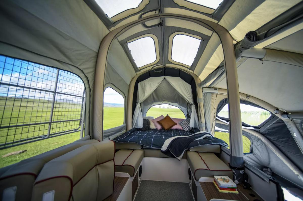 Air-Opus Self-Inflating Camping Trailer - Automatic pop-up camper with kitchen
