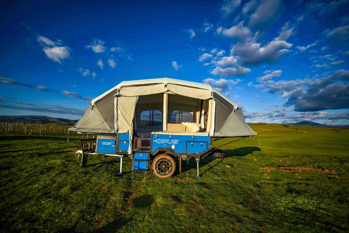 Air-Opus Self-Inflating Camping Trailer - Automatic pop-up camper with kitchen