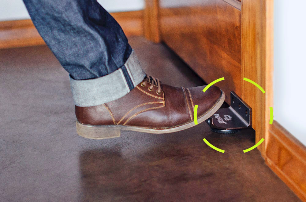 StepNPull Foot Door Handle - Open public bathroom doors with your foot