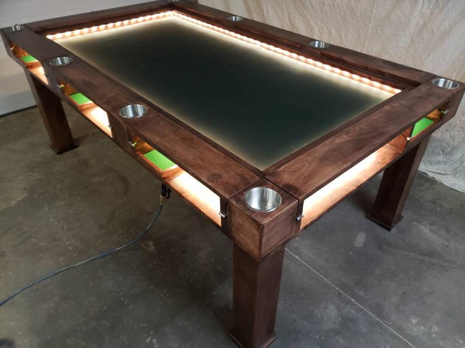 The Ultimate Gaming Table - Custom wooden board game tables with LED lighting