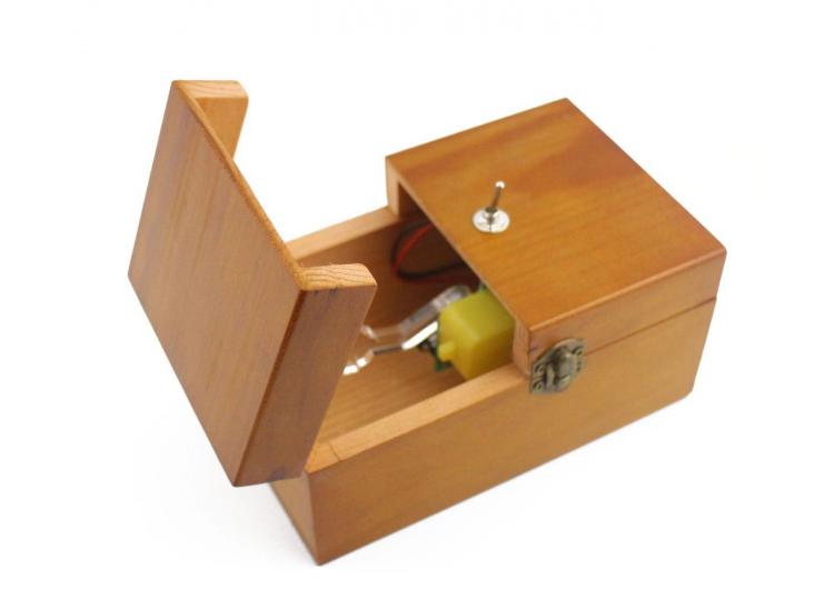 The Useless Box - A wooden prank box that turns itself off