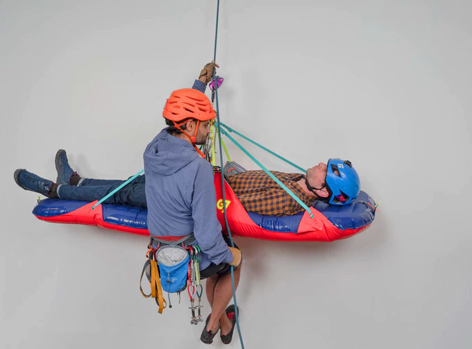 Inflatable Climbing Ledge Pod and tent Lets You Sleep On Side Of Cliff