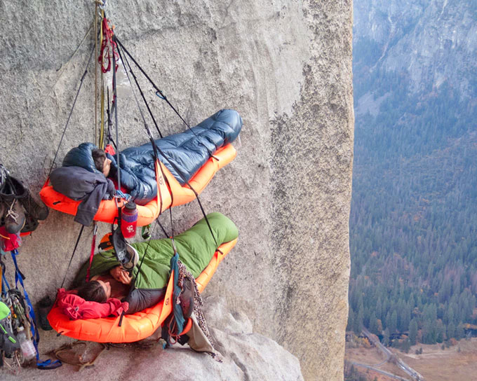 Inflatable Climbing Ledge Pod and tent Lets You Sleep On Side Of Cliff
