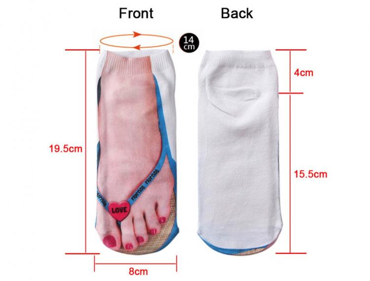 Human Feet In Sandals Socks For People With Ugly Feet - Funny women's feet in flip-flops print socks