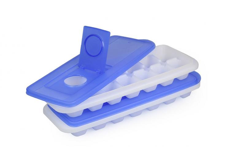 Ice cube tray with lid - covered ice maker tray to prevent spilling water