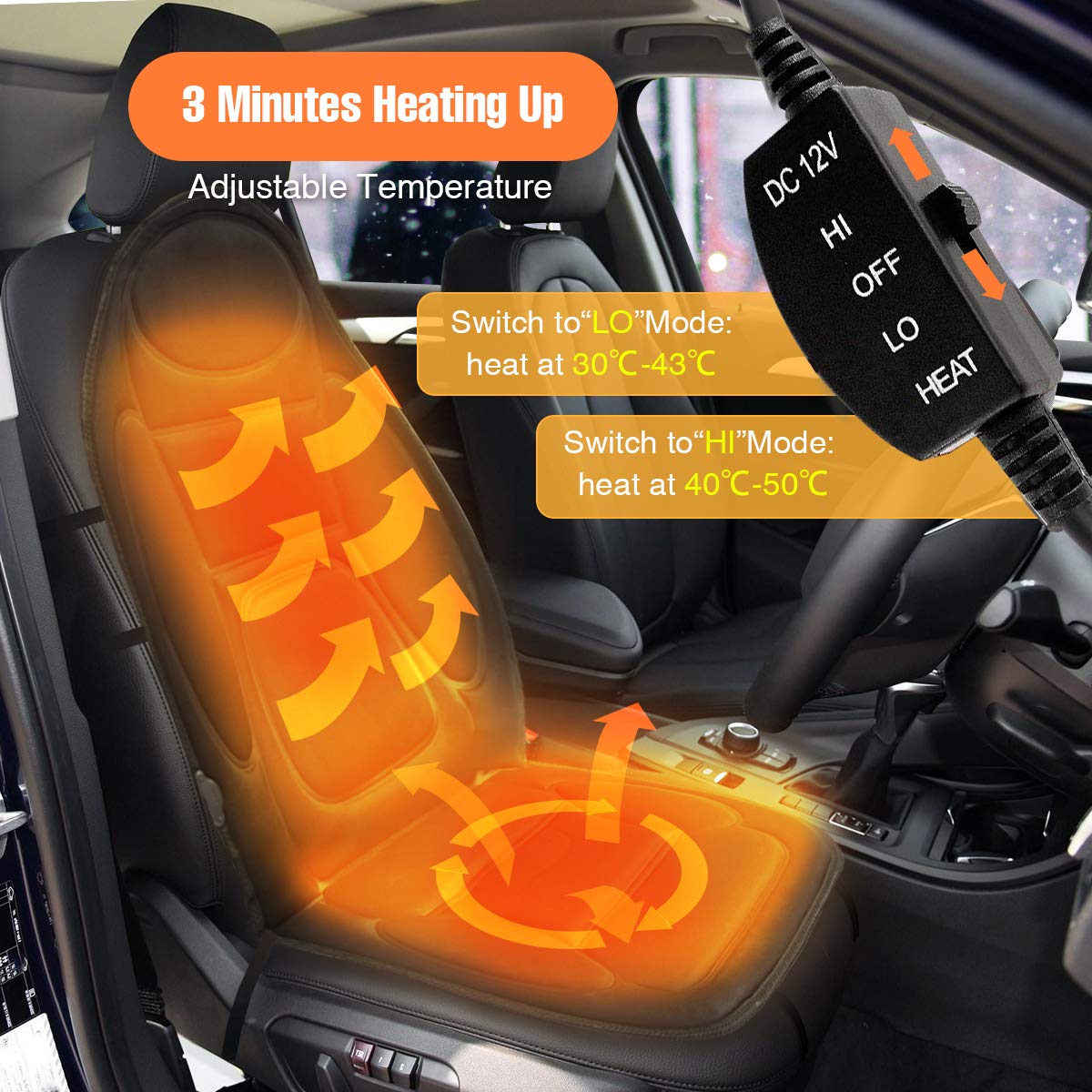 After-Market Heated Car Seat Attachment - Heated Car Seat Cover