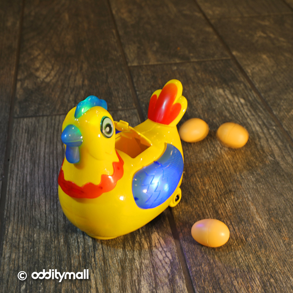 Dancing Chicken Egg Toy - Light-up Robotic chicken egg laying kids toy