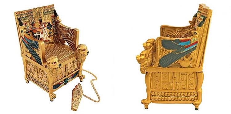 King Tut Golden Throne Chair Replica Jewelry Box