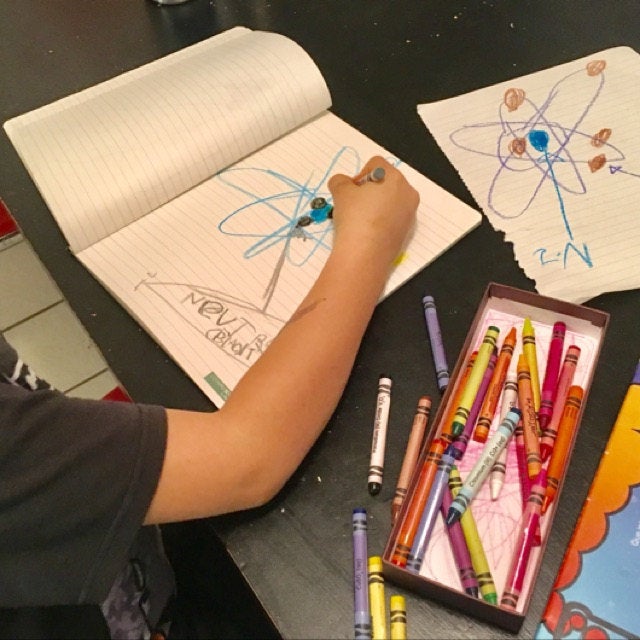 Chemistry Crayon Labels Help Kids Learn Periodic Table of Elements While Drawing - science crayons