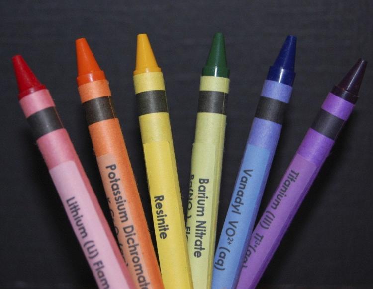 Chemistry Crayon Labels Help Kids Learn Periodic Table of Elements While Drawing - science crayons