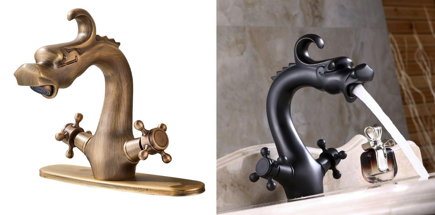 Dragon faucet - Antique brass dragon faucet - black finish dragon faucet