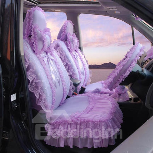 Funny prank decorative lace and girly car seat covers
