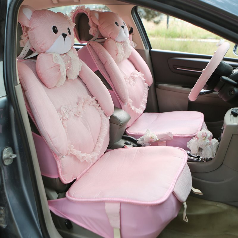 Funny prank decorative lace and girly car seat covers