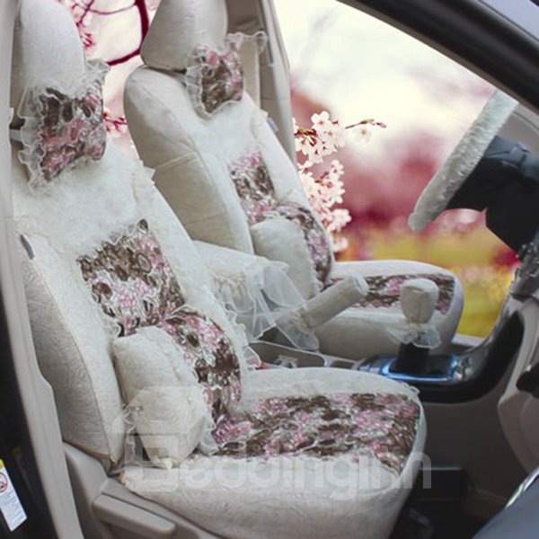 Funny prank decorative lace and girly car seat covers