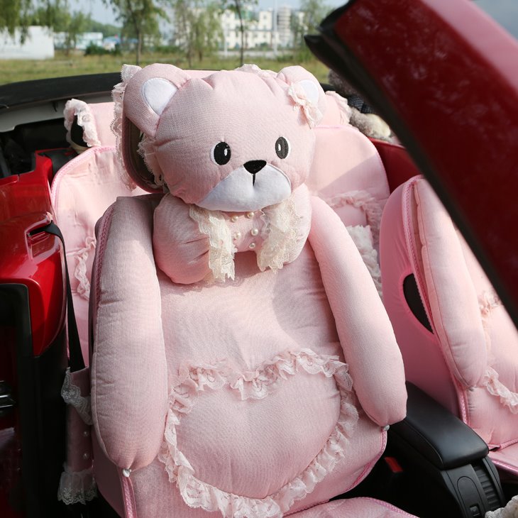Funny prank decorative lace and girly car seat covers