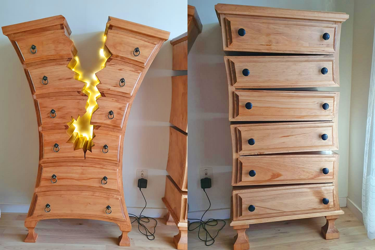 Henk Verhoeff Warped and Cracked Dresser Designs - Fairytale warped dresser woodworking