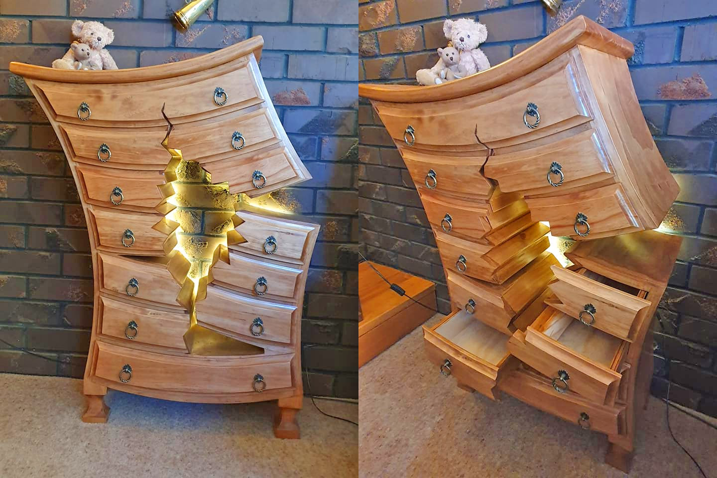 Henk Verhoeff Warped and Cracked Dresser Designs - Fairytale warped dresser woodworking