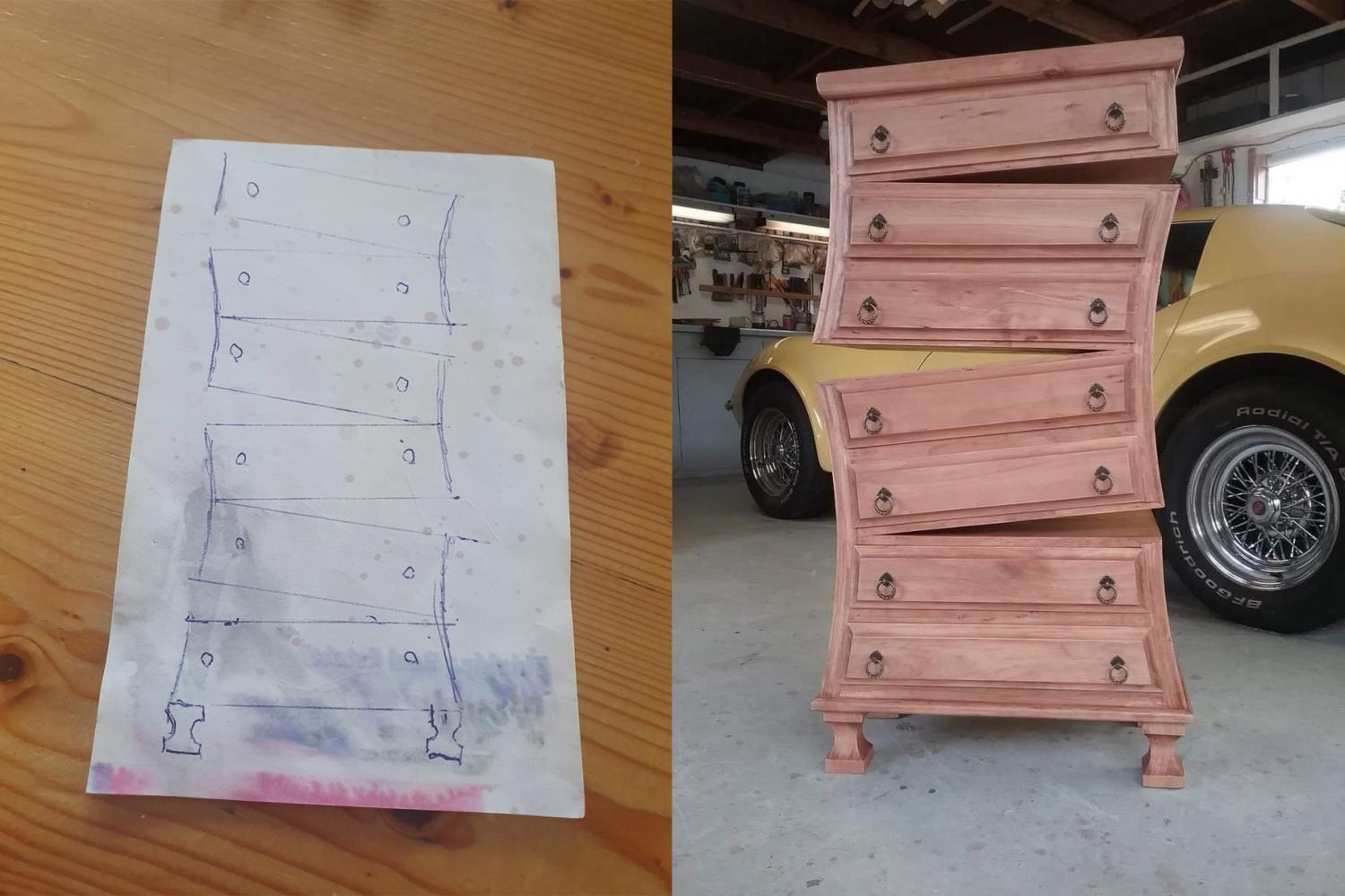 Henk Verhoeff Warped and Cracked Dresser Designs - Fairytale warped dresser woodworking