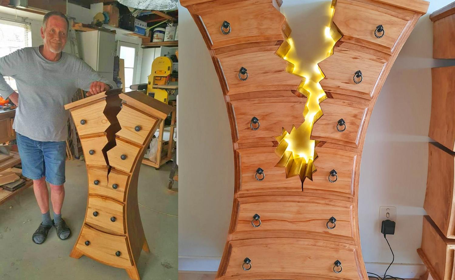 Henk Verhoeff Warped and Cracked Dresser Designs - Fairytale warped dresser woodworking