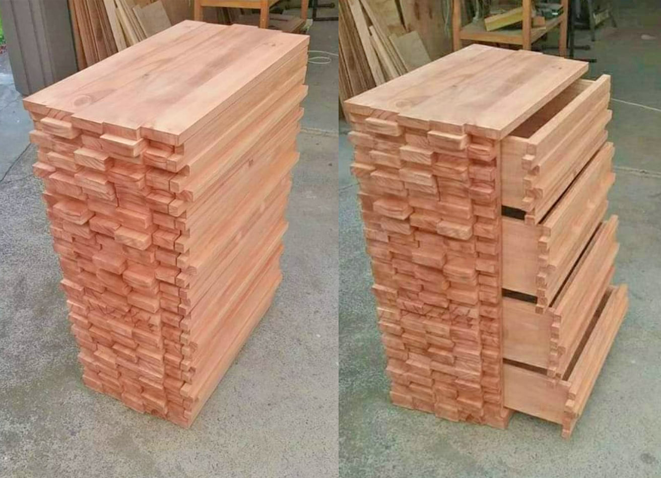 Henk Verhoeff Warped and Cracked Dresser Designs - Fairytale warped dresser woodworking