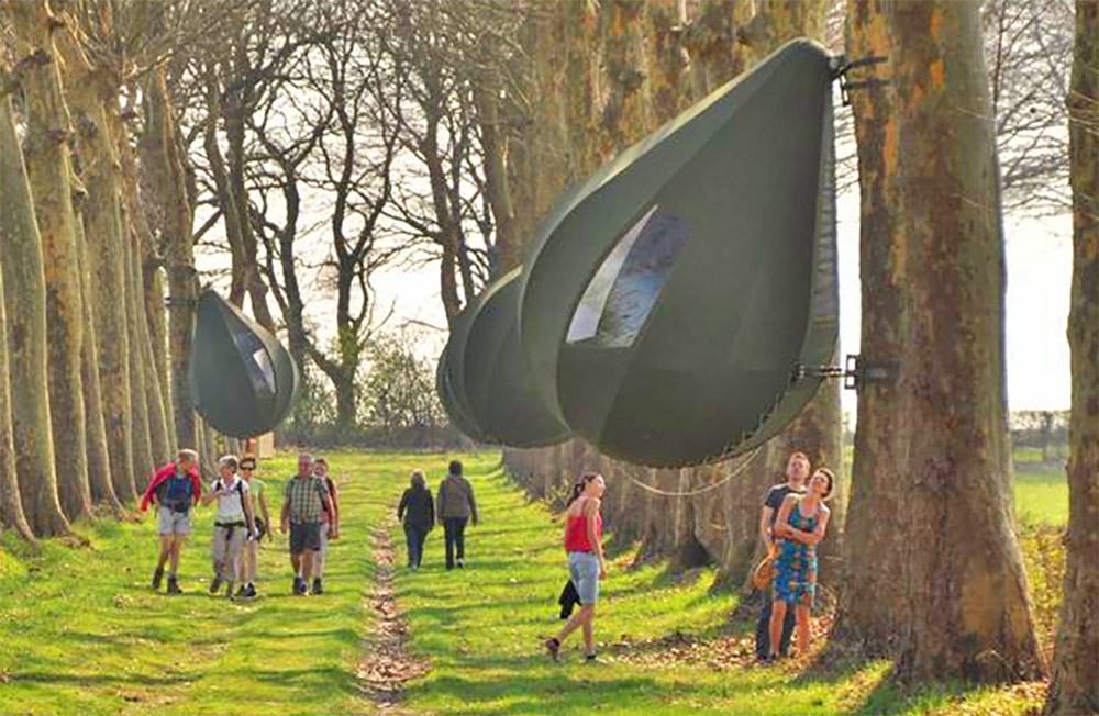 Raindrop Shaped Tree Tents Let You Sleep In The Trees - Dew Drop TreeTents by DrÃ© Wapenaar